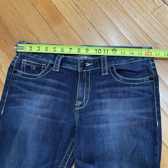 D9 District 9 Slick Womens Bootcut Jeans Size 31 Thick Stitching Dark Wash EUC - Picture 13 of 13
